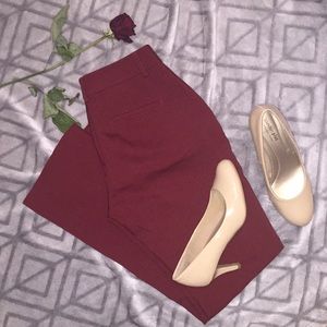 Express Burgundy Short Slim Trouser Pant